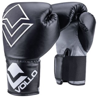 Luva de Boxe Adulto 12Oz Preta Vollo Muay Thai Artes Marciais Karate Luta MMA c/ Velcro em Oferta na Shopee