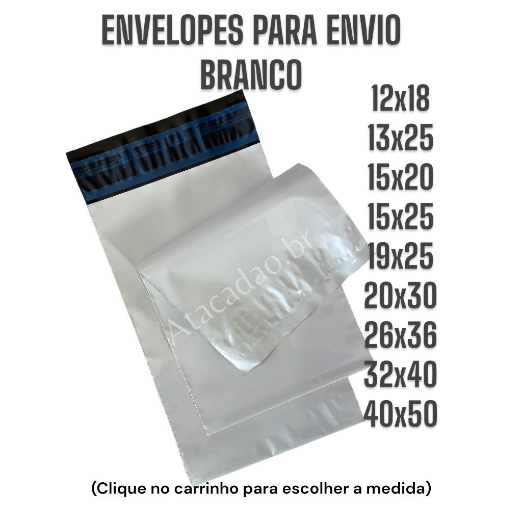 Kit 250 unidades Envelopes de segurança Embalagens de Envio Envelopes Sacola Inviolável Aba Adesiva em Oferta na Shopee