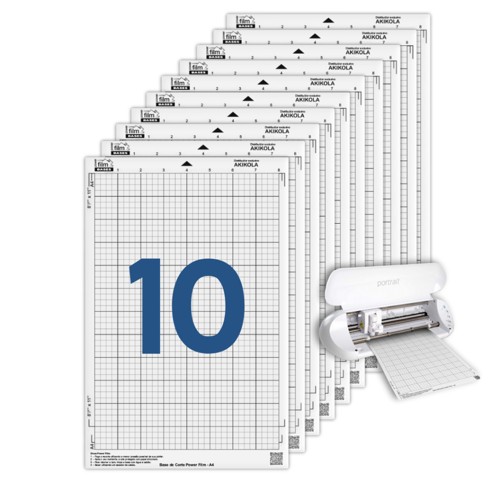 Kit 10 Bases de Corte A4 Transparente Compativel Silhouette Portrait 2, e 3 - Com Cola em Oferta na Shopee