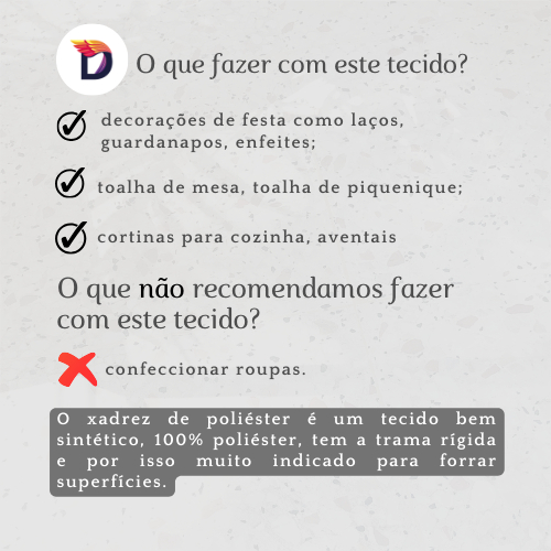 Tecido Xadrez de Poliéster Tergal  Rosa | 1m x 1,40m (comprimento x largura)