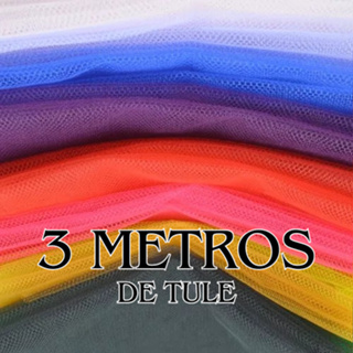 Tecido Tule Várias Cores Kit 3 metros x 1,20m de Largura Artesanato Decoração Festa Fantasia em Oferta na Shopee