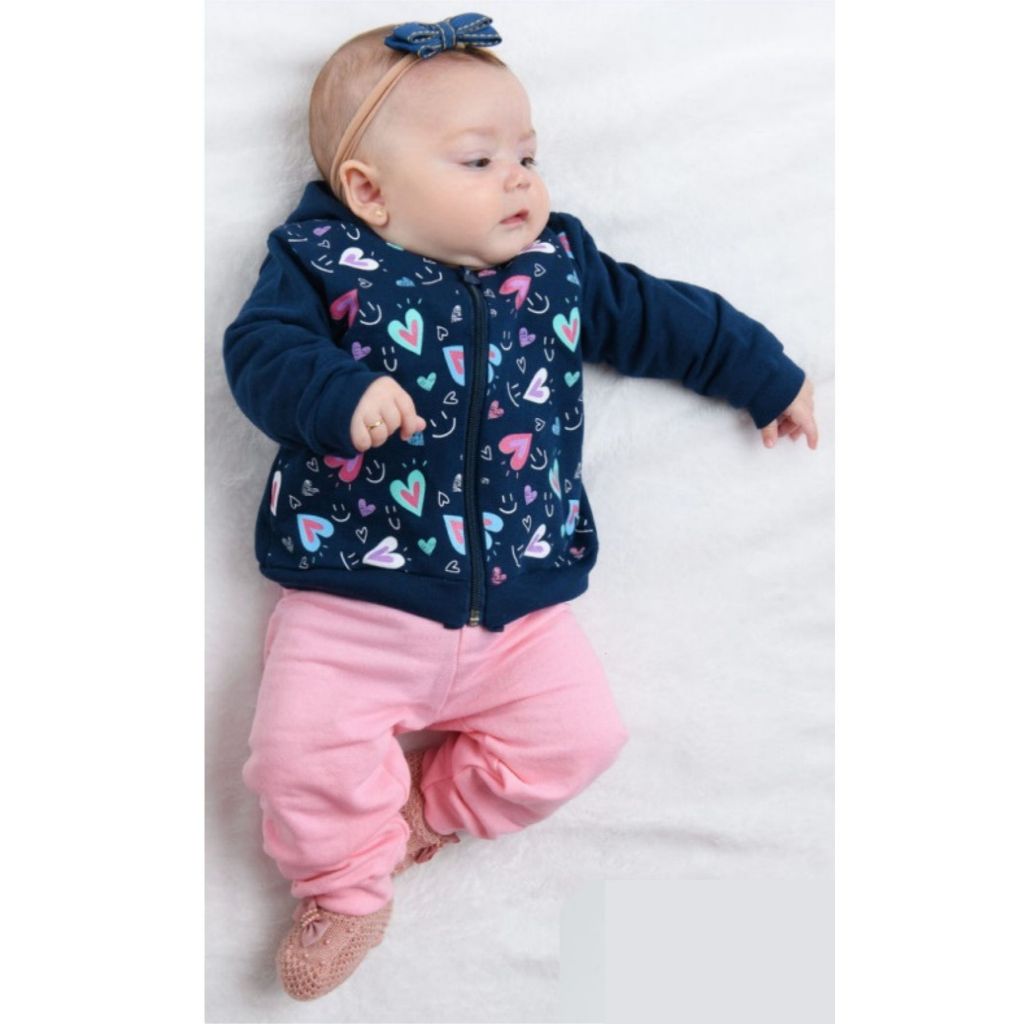Conjunto Moletom Bebê Menino Agasalho Bebê Roupa para Bebê Frio Conjunto Moleton Inverno Infantil Feminino