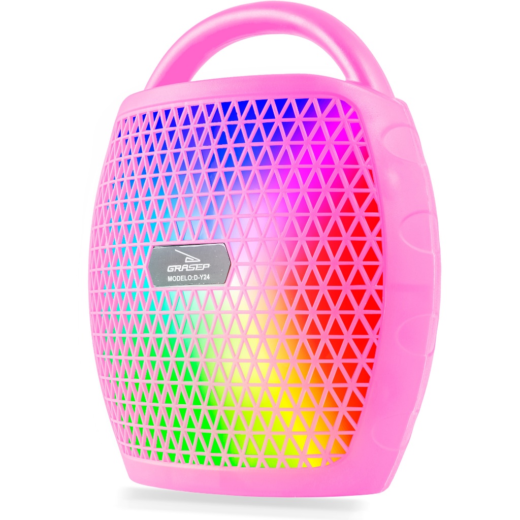 Caixinha De Som Portátil Painel Led Rgb Função TWS Rádio Fm Cartão SD USB Pendrive