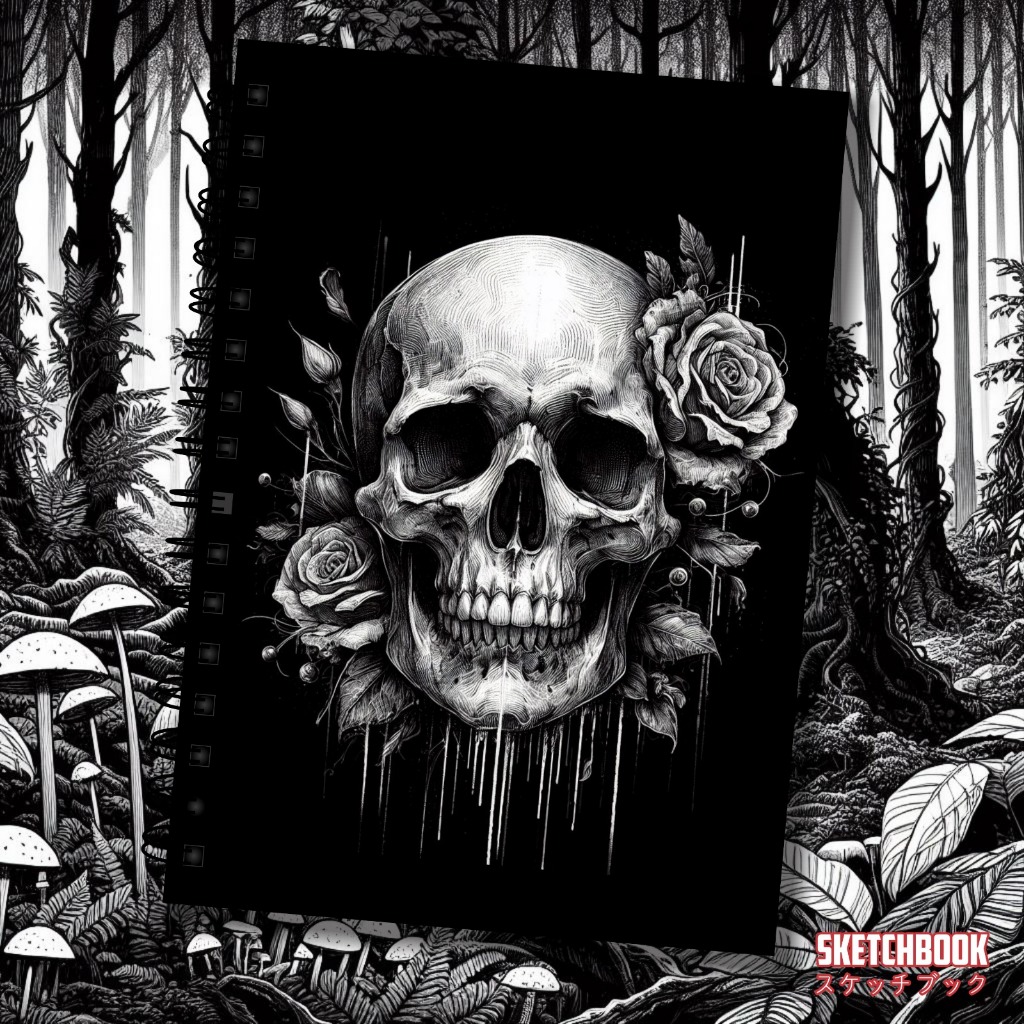 Sketchbook Skulls Caveira  90g / 180g / 240g Caderno Desenho Artístico Esboço Aquarela Personalizado