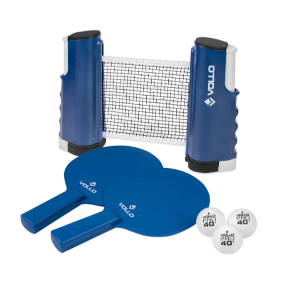 KIT TÊNIS DE MESA PING PONG 2 RAQUETES 3 BOLAS E REDE RETRÁTIL VOLLO