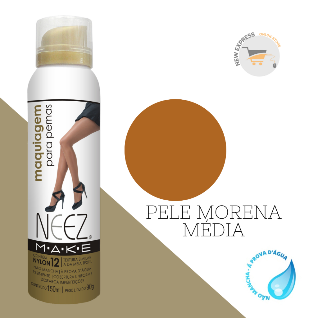 Esconde Imperfeições Varizes E Celulites Pele Morena Média Maquiagem Pernas 150mL Neez