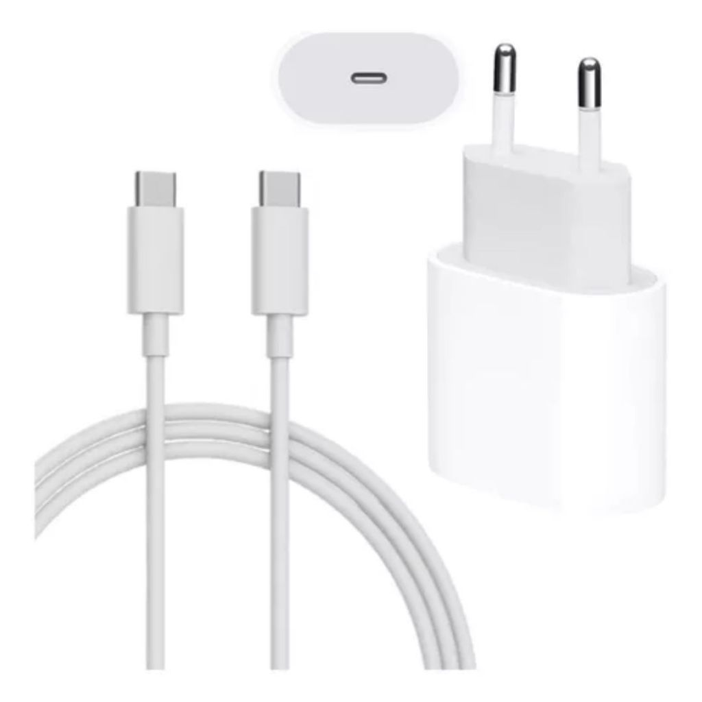 KIT Carregador IPhone 15 / 15 Pro / 15 Plus / 15 Pro Max Completo IPhone USB C Tipo C 25w Fonte Turbo Tomada Cabo USB-C