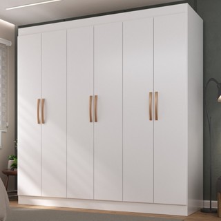 Guarda-Roupa 6 Portas 2 Gavetas Alba Multimóveis CR4146 Branco