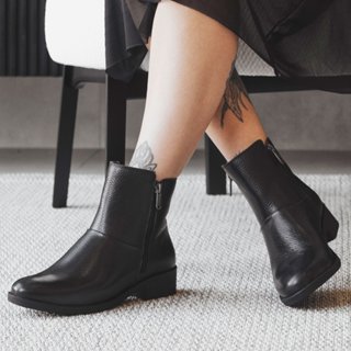 Bota Feminina Vittal Couro Legítimo Thayla Zíper Lateral em Oferta na Shopee