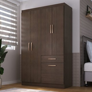 Guarda-Roupa 5 Portas 1 Gaveta Trento Multimóveis CR4155 Amarula