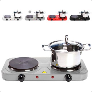 Fogareiro De Chapa Cooktop Fogão Portátil Elétrico 2 Bocas 2000w De Potencia Linha Premium