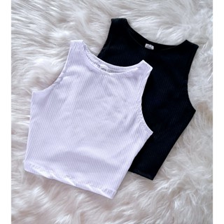 KIT 2 Croppeds Regata Canelada Feminino em Oferta na Shopee
