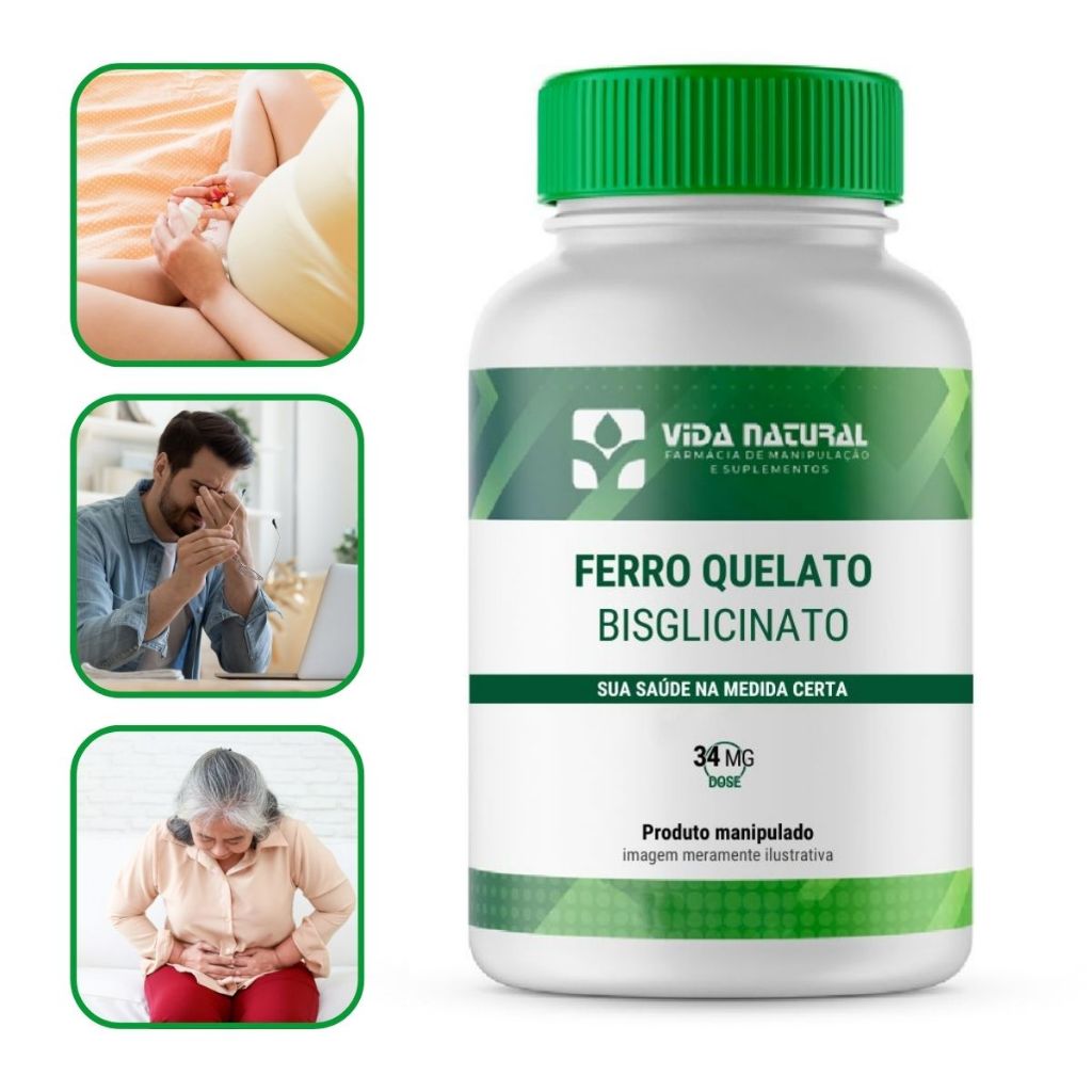 Ferro Quelato Bisglicinato 34mg 90 Cápsulas 100% Original, Envio em 24 horas em Oferta na Shopee