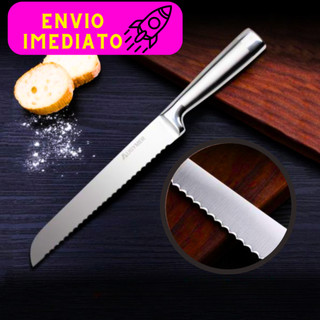 Faca de Pão 32cm Inox Escovado Premium Alta Qualidade Serra Pão