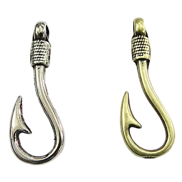 Pingente Anzol Trabalhado - 2 unidades em Oferta na Shopee