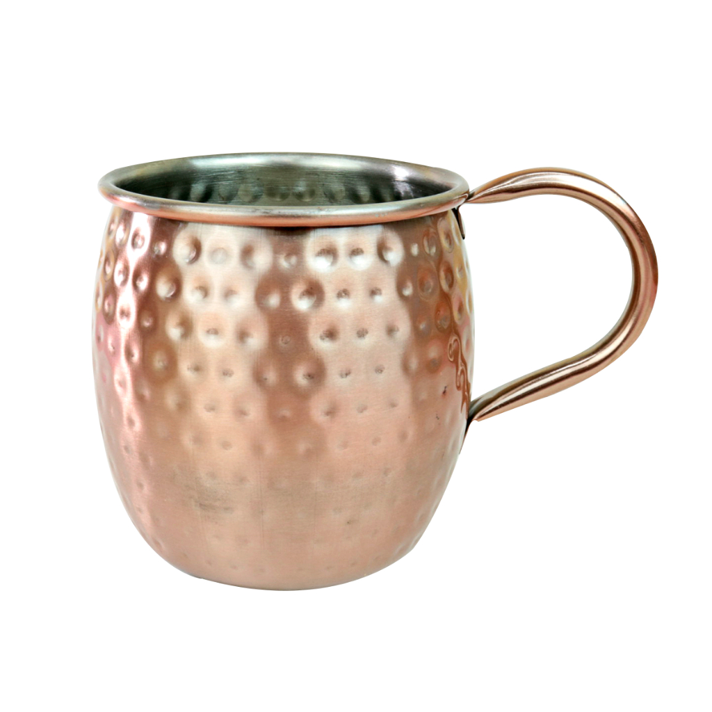 Caneca de Inox Revestida Em Cobre Moscow Mule Martelada 550ml