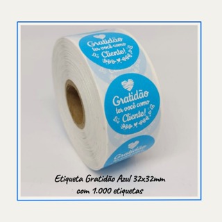 Etiquetas Adesivas Gratidão Ter Você como Cliente Azul em Oferta na Shopee