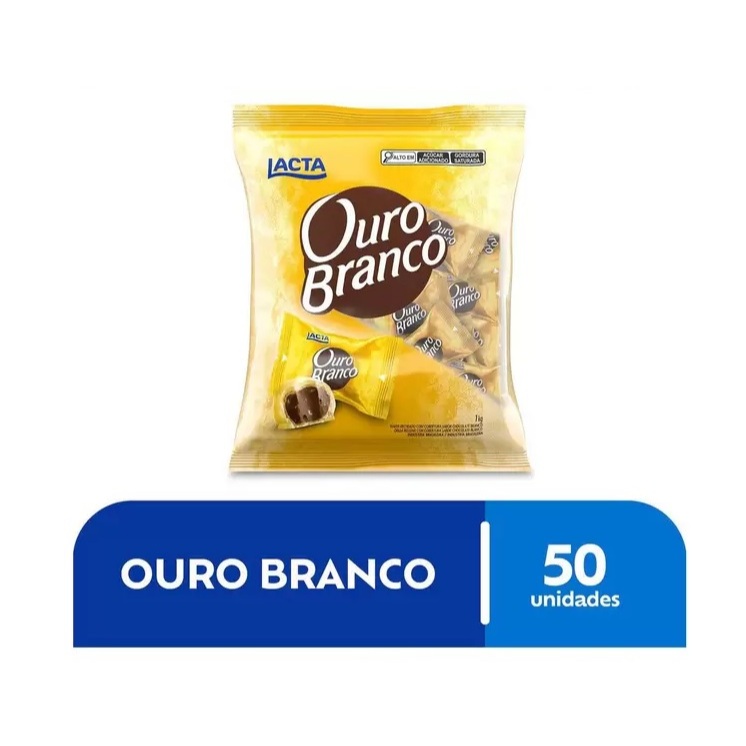 Bombom Ouro Branco pacote 1kg Lacta Bombom 1 kg