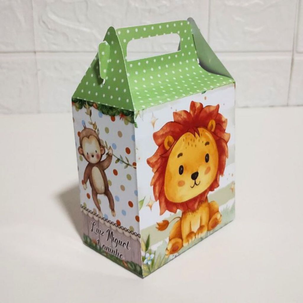 Maleta Personalizada Leãozinho - (PEGUE E MONTE) Kit festa - lembrancinha - aniversário - caixas personalizadas