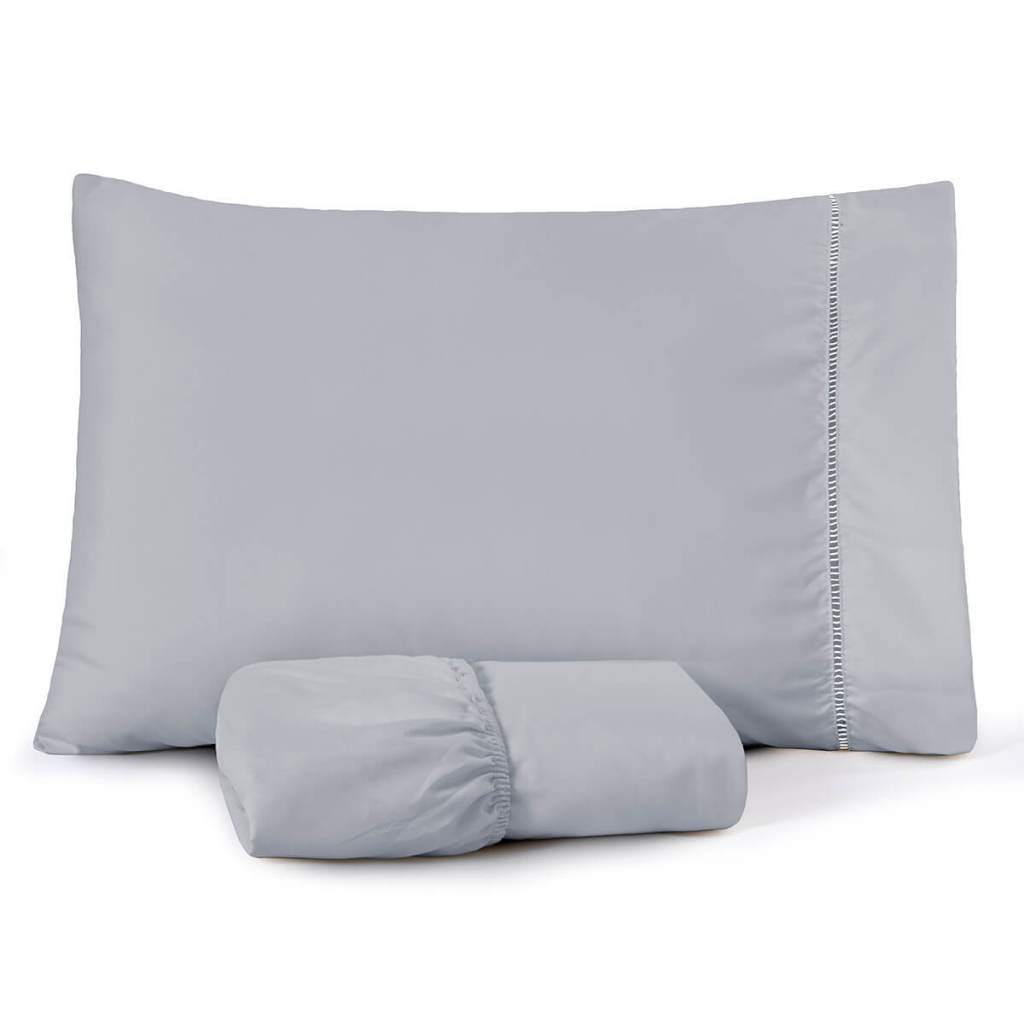 Jogo de Lençol Solteiro 400 Fios Percal Suave Fronha Ponto Palito Toque Aveludado 2 Pçs em Oferta na Shopee