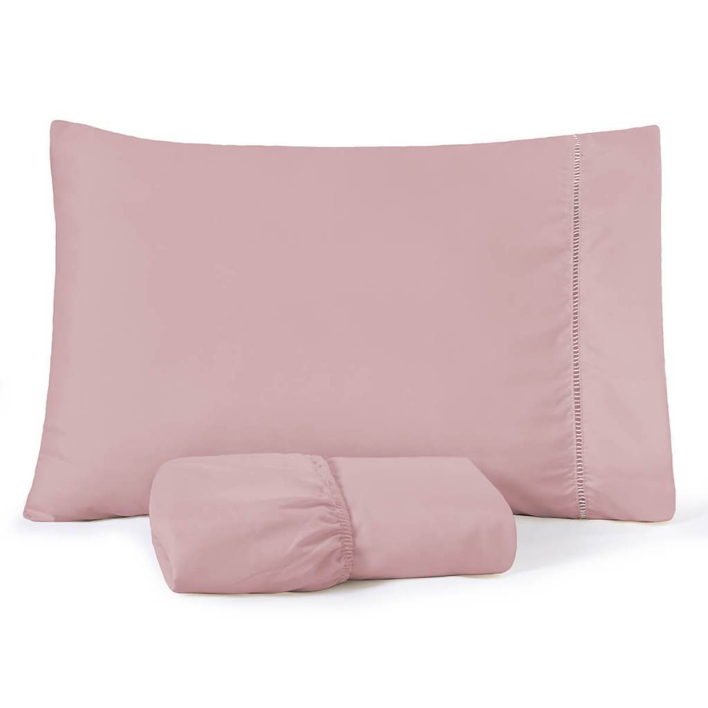 Jogo de Lençol Solteiro Percal 400 Fios Suave Fronha Ponto Palito Toque Aveludado 2 Pçs em Oferta na Shopee