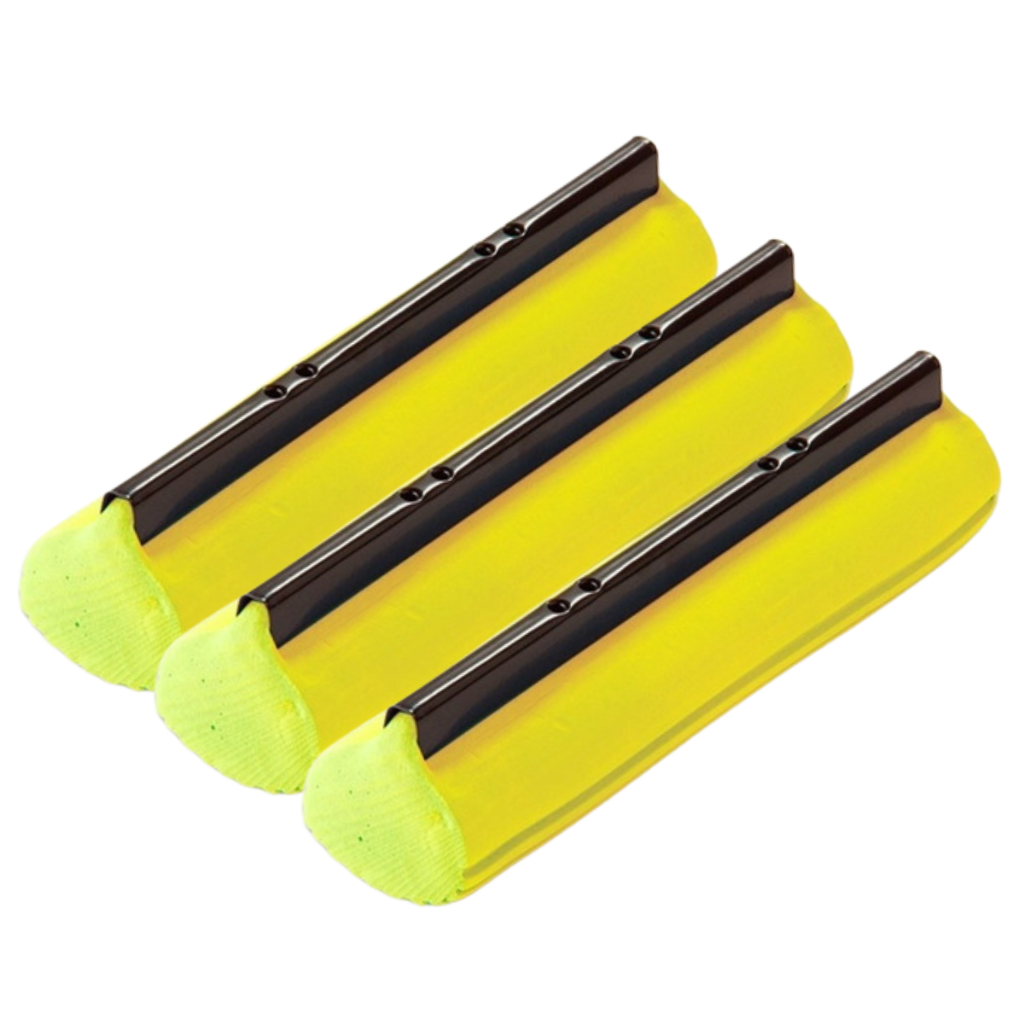 Kit 3 Unidades Refil Para Rodo Mágico Dobrável Limpeza Amarelo Esfregão