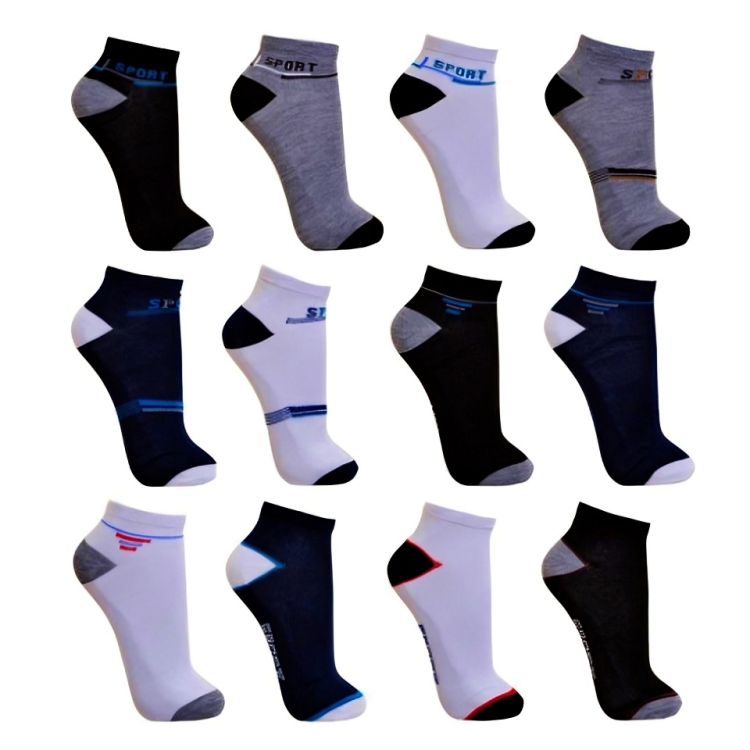 Kit Com 3-6-12 Pares de Meias Masculinas Cores Variadas Soquete