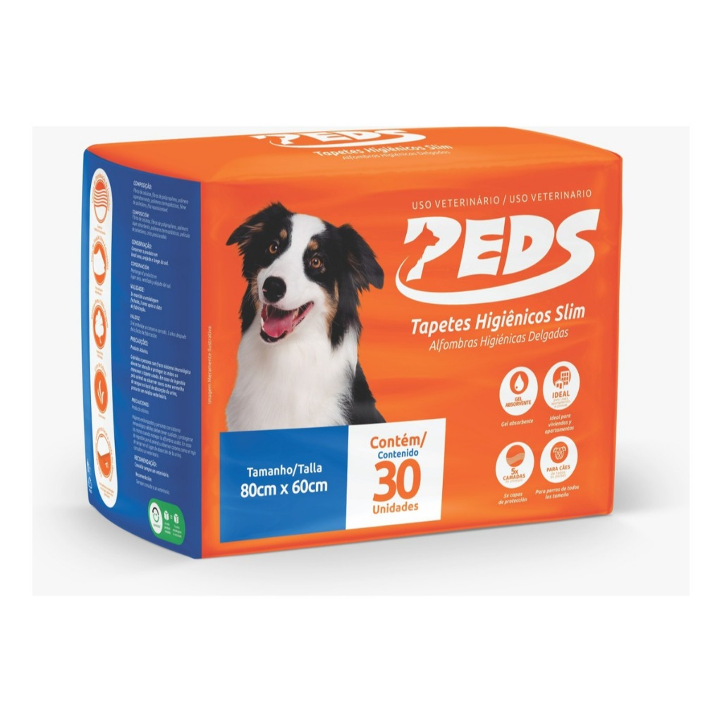 Tapete Higiênico Slim Pads 80x60cm c/ 30 unidades
