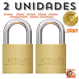 Kit 2 Cadeado Stam Original Zamac Latonado 20 25 30 35 40 45 e 50mm em Oferta na Shopee