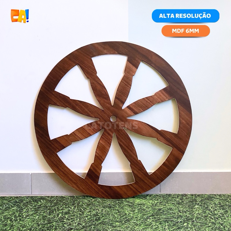 Display de chão MDF 6mm Roda Carroça Fazendinha 50cm a 90cm Fazenda do Zenon