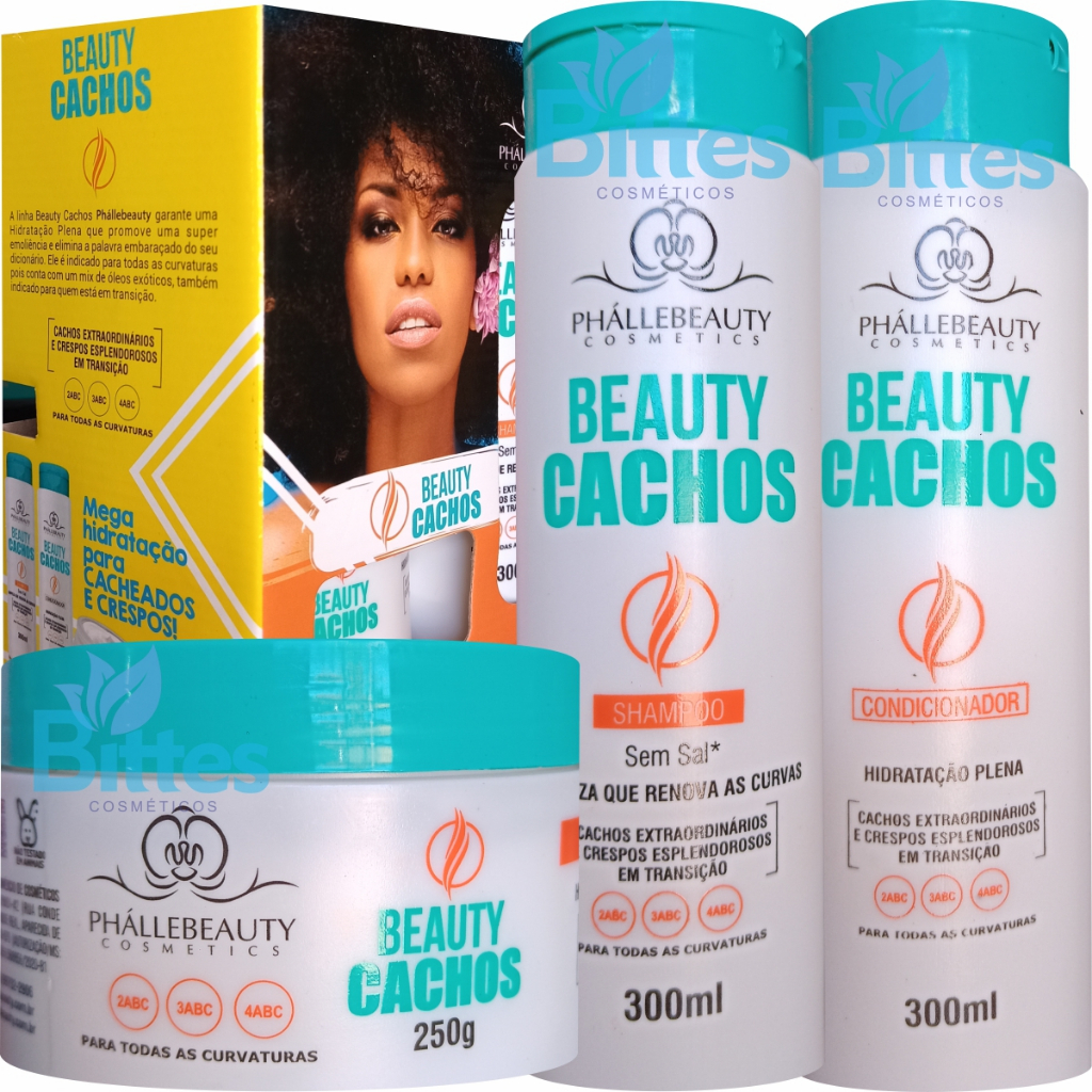 KIT BEAUTY CACHOS PHÁLLEBEAUTY CABELOS CACHEADOS E CRESPOS