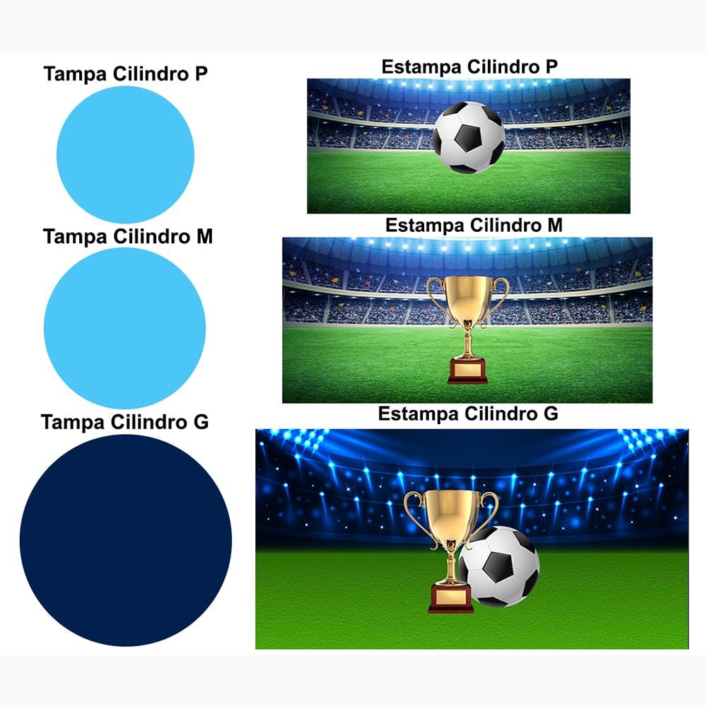 Trio Capa Cilindro + Painel Tema Futebol Veste Fácil — imagem 2 de 2