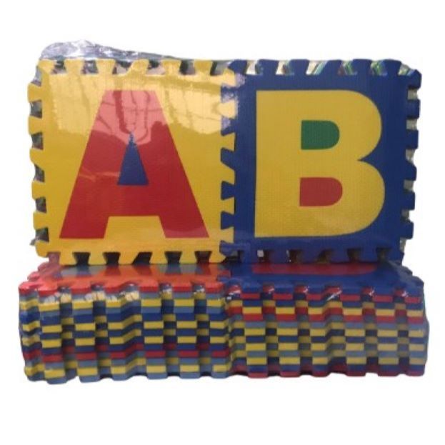 Alfabeto Eva - 26 Peças 28cm x 28cm x 8mm  Amarelinha 10 peças - Numeral 10 peças - Alfa 36 peças.