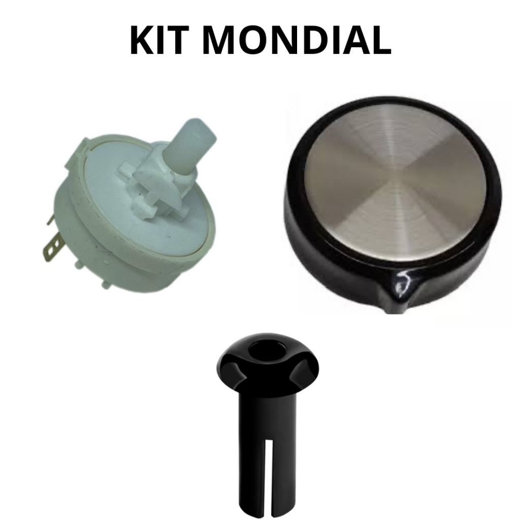 KIT MONDIAL Preto Pino Osilação + Botão da Chave Interruptor + Interruptor Chave Ventilador Mondial