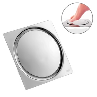Ralo Inteligente Click 15x15 Aço Inox Banheiro Área Veda Cheiro Quadrado em Oferta na Shopee