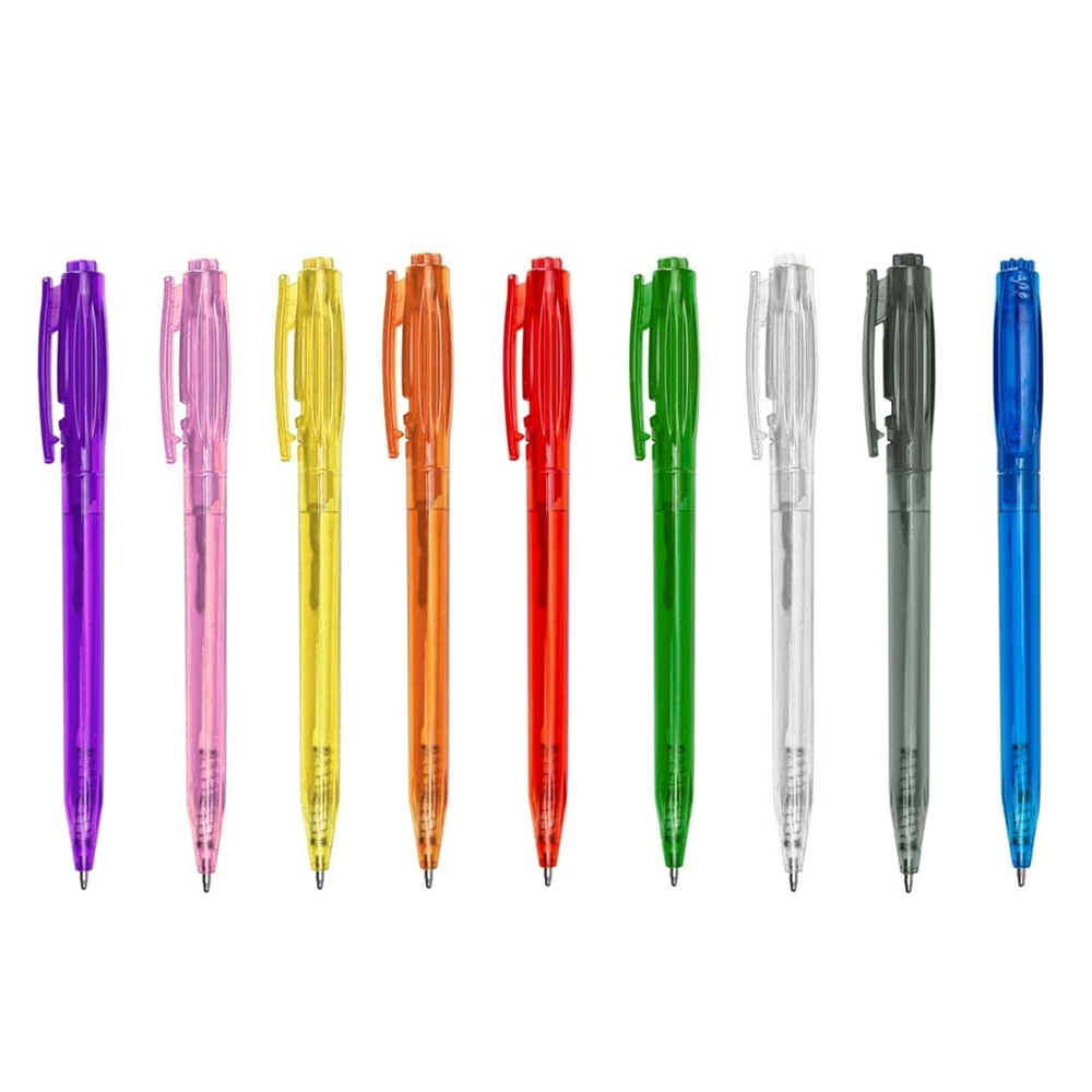 Kit 10 Unidades  Canetas Plásticas Translúcidas em Oferta na Shopee