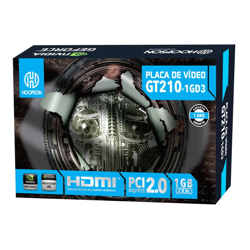 PLACA DE VÍDEO HOOPSON GEFORCE GT 210 1GB GDDR3 64 BITS - GT210-1GD3