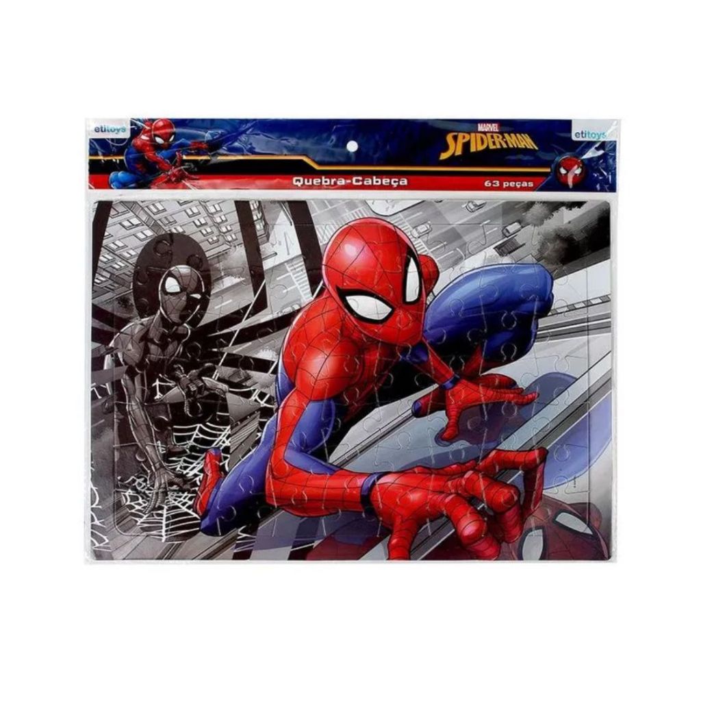 Quebra Cabeça Homem Aranha Spider Man Marvel Comics Princesas 63 Peças