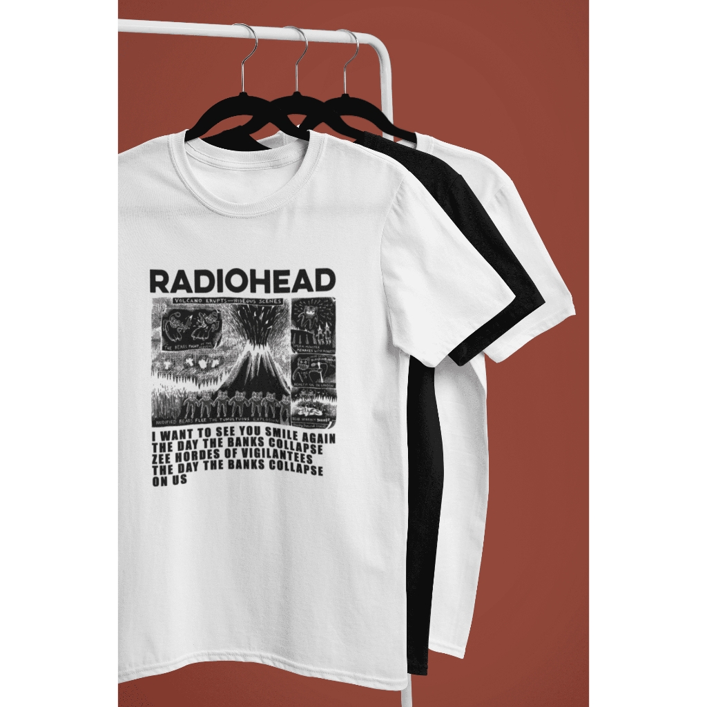 Camiseta Radiohead I want to see you smile Algodão Unissex