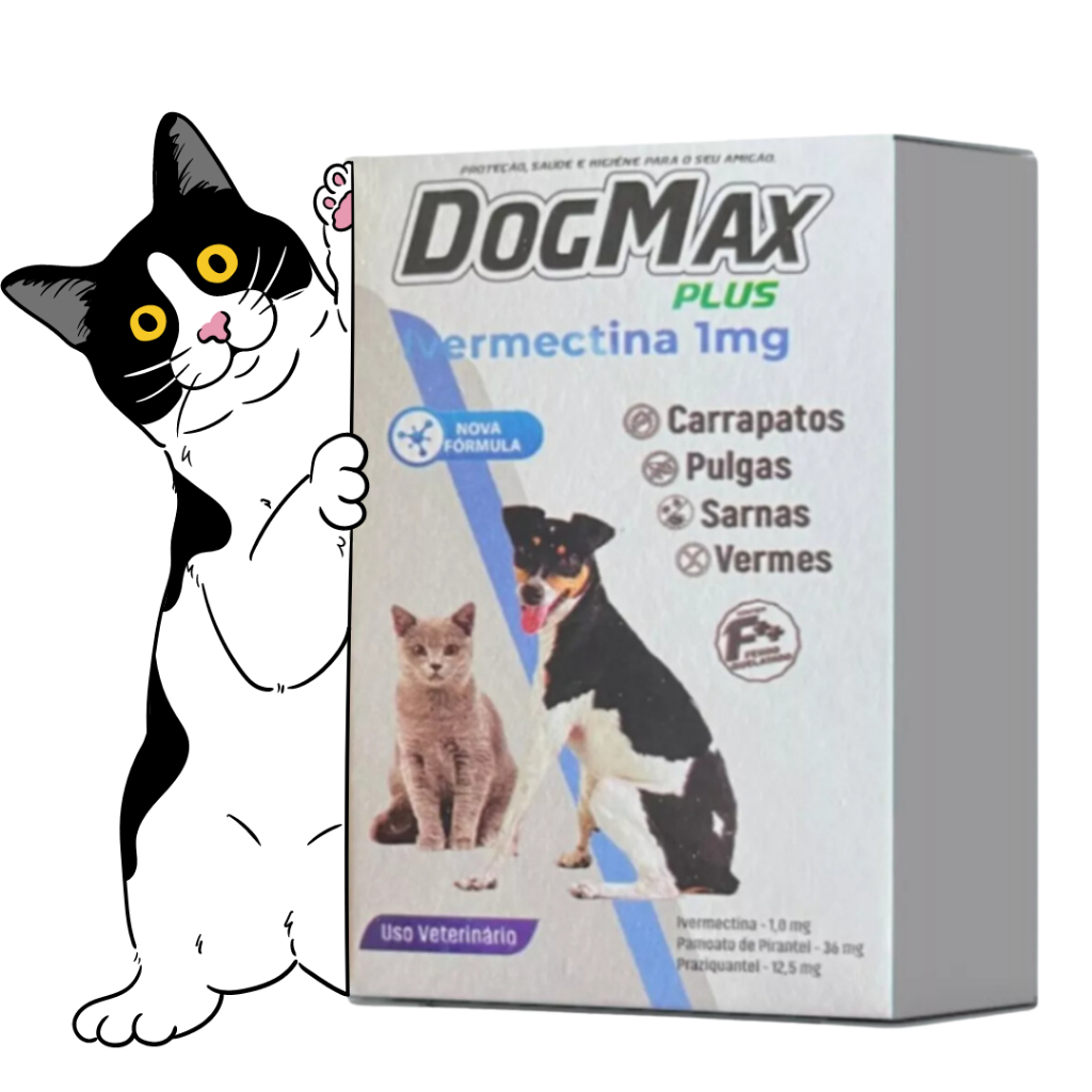 4 Comprimidos Dogmax Plus Para Pulga Carrapato, Vermes E Sarna 5kg