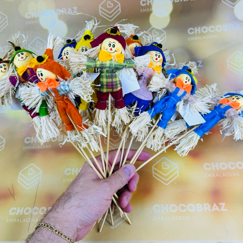 12 ENFEITE DE MESA ESPANTALHO P/ FESTA JUNINA (EX) ESPANTALHO PALHA JUNINA// em Oferta na Shopee