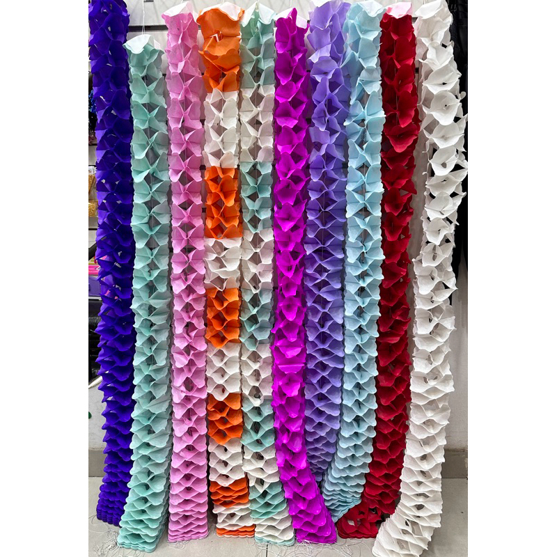 cordão enfeite de papel decoração festa junina ou festas tropicais 2,5m em Oferta na Shopee