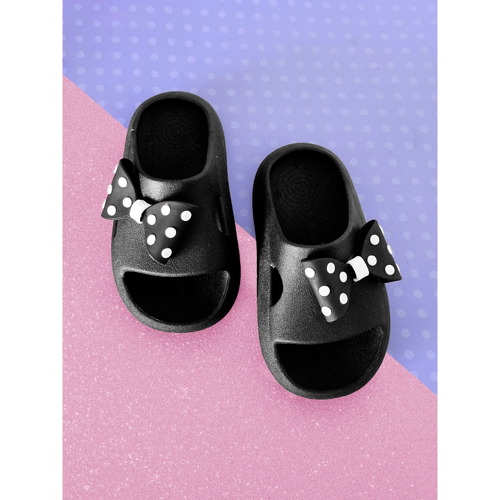 Chinelo Infantil Feminino Nuvem Laço de Bolinha – Sandália Leve, Confortável e Antiderrapante | Menina Verão