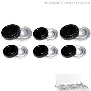 Kit Bacias e Espalhadores Fogão Itatiaia 6 Bocas - 4 Pequenos e 2 Grandes em Oferta na Shopee