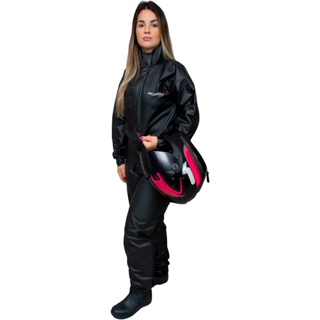 Capa Chuva Feminina Pioneira Pvc Combate Gola Alta Moto em Oferta na Shopee