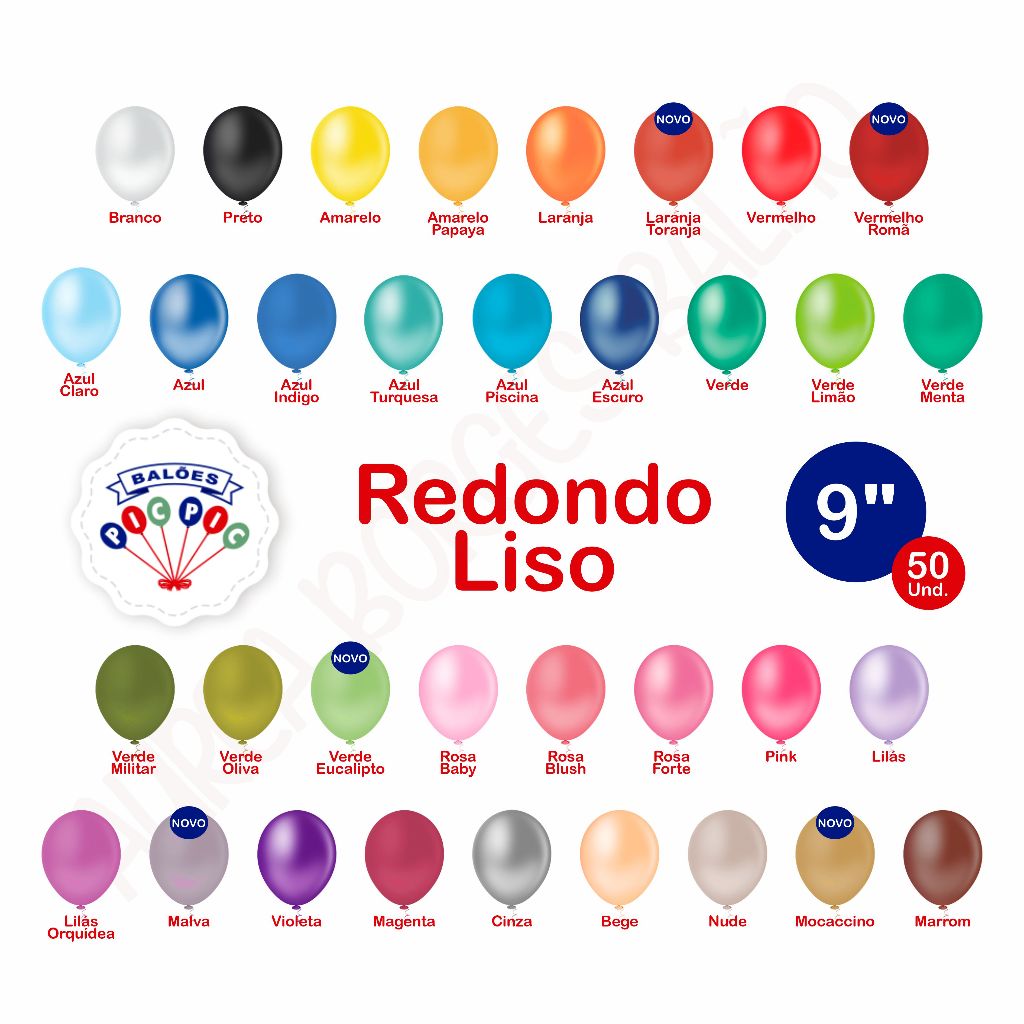 Balão Bexiga Festa Aniversário Redondo PicPic 9 Polegadas C/ 50 Unidades Divertidamente em Oferta na Shopee