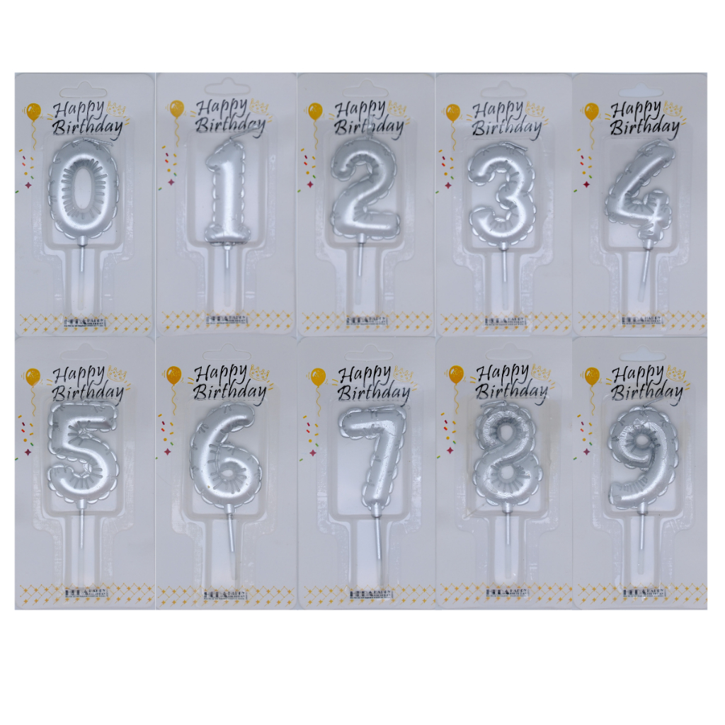 Vela de Aniversário Renda Prata 0-9 em Oferta na Shopee