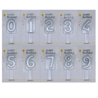 Vela de Aniversário Renda Prata 0-9 em Oferta na Shopee