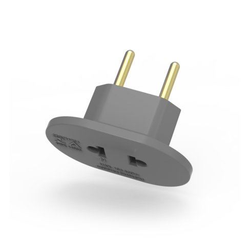 Adaptador Conversor Sistema 2 Pólos 10A 250V Cinza Durín