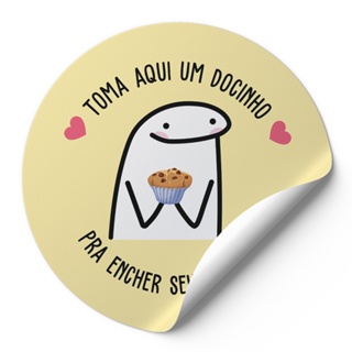 240 Unidades Adesivos Redondos Tag Adesiva Toma Aqui Um Docinho Pra Encher Seu Buchinho! Meme Flork Modelos em Oferta na Shopee